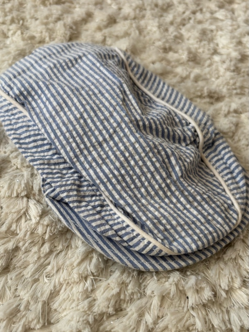Ralph Lauren Blue and White Striped Seersucker Kids Cap